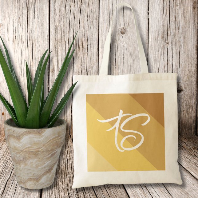 Tote Bag Initiales personnalisées Blocs d'or Budget Fourre- (Créateur téléchargé)