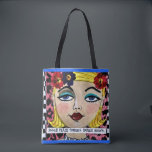 Tote bag- inner peace through impulse buying. bag<br><div class="desc">Reverse-of all the lies I've told,  just kidding is the biggest.</div>