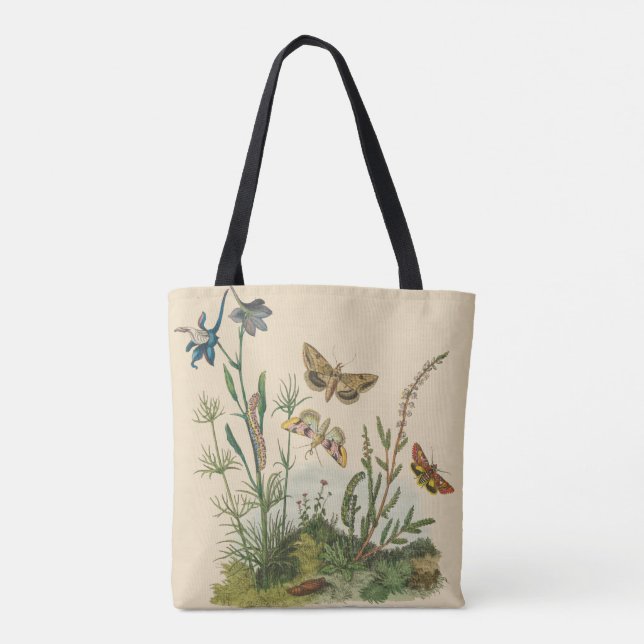 Tote Bag Insectes vintages, Papillons, Caterpillar (Dos)