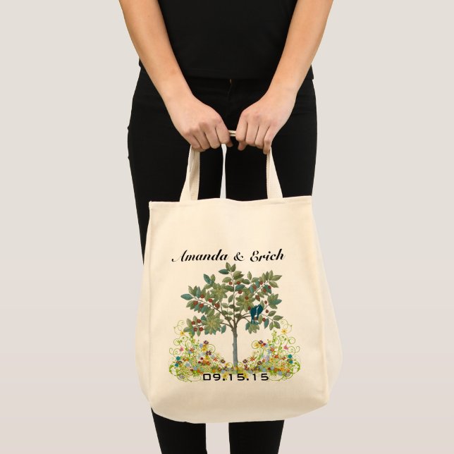 Tote Bag Inséparable Swirl Tree Mariage Date Lune de miel F (Devant (produit))