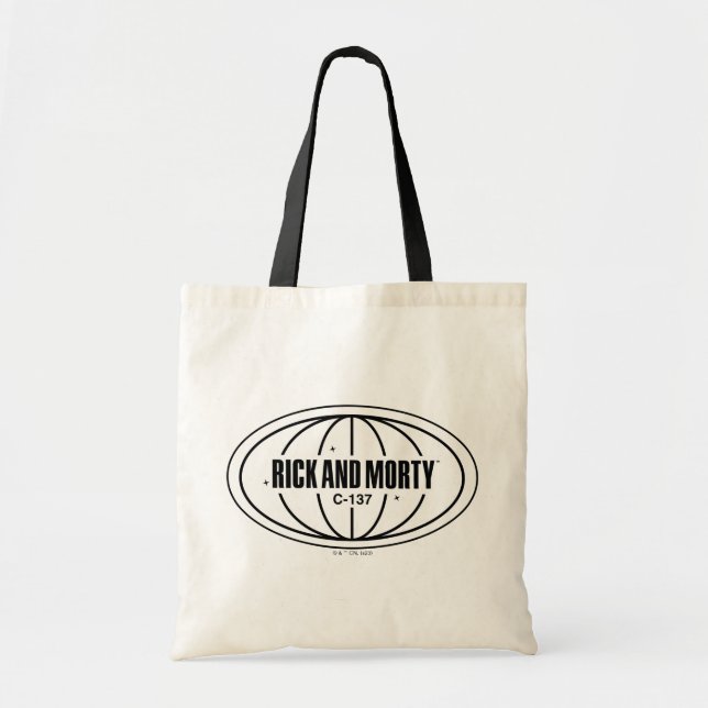 Tote Bag Insigne de cote Retro Rick et Morty C-137 (Devant)