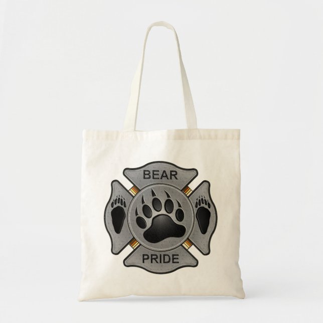 Tote Bag Insigne de sapeur-pompier de fierté d'ours (Devant)