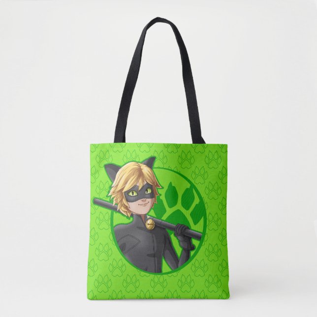 Tote Bag Insigne vert Cat Noir (Devant)