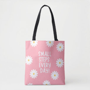 Tote Bag Inspiration Florale Rose – Petits Pas Chaque Jour