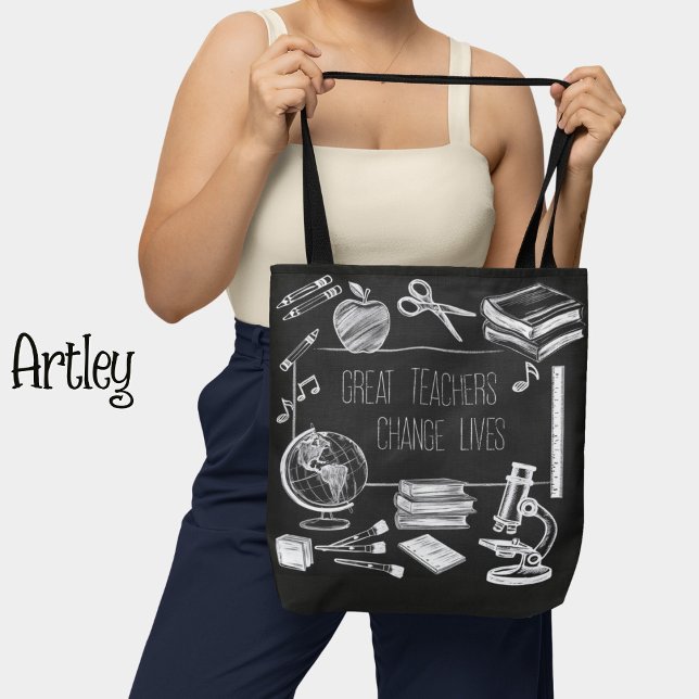 Tote Bag Inspirational Black Elementary School Teacher (Créateur téléchargé)