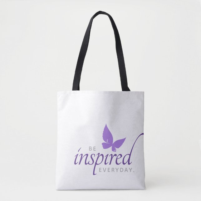 Tote Bag Inspirationnel Soyez Inspiré Papillon Quotidien (Devant)