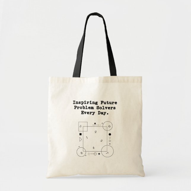 Tote Bag Inspiring Future Solvers | Daily Math Mentor (Devant)