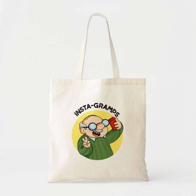 Tote Bag Instagramps Funky Social Media Grandpa Pun (Devant)