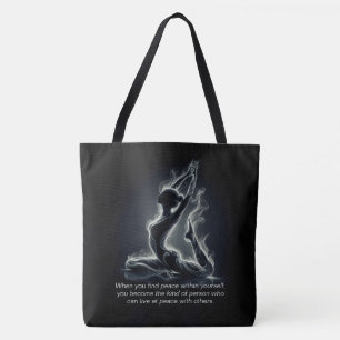 Tote Bag Instructeur de Yoga Reiki Pose King Pigeon à une j