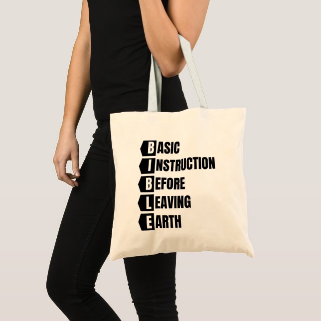 Tote Bag Instruction de base avant de quitter la Terre BIBL (Devant (produit))
