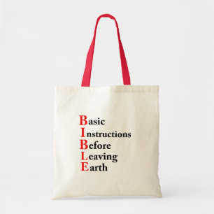 Tote Bag Instructions de base de la BIBLE avant