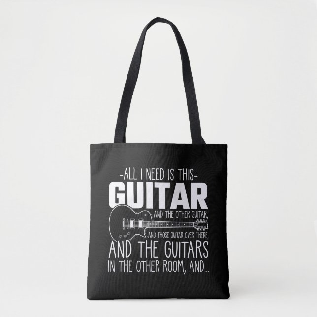 Tote Bag Instrument de musique musicien accro à la guitare (Devant)