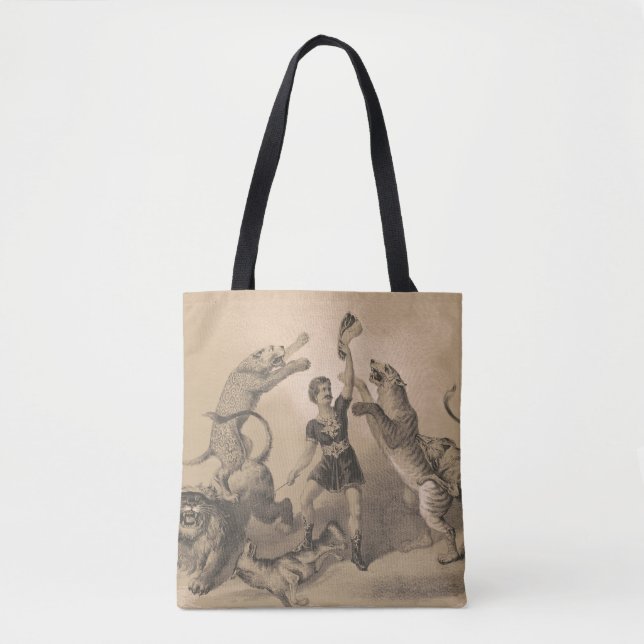 Tote Bag Interprète De Cirque Debout Parmi Les Animaux Vici (Devant)