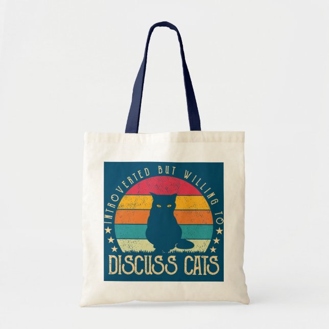 Tote Bag Introverted Mais Prêt À Discuter Des Chats (Devant)