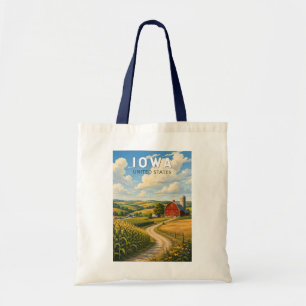 Tote Bag Iowa Illustration Voyage Art Vintage
