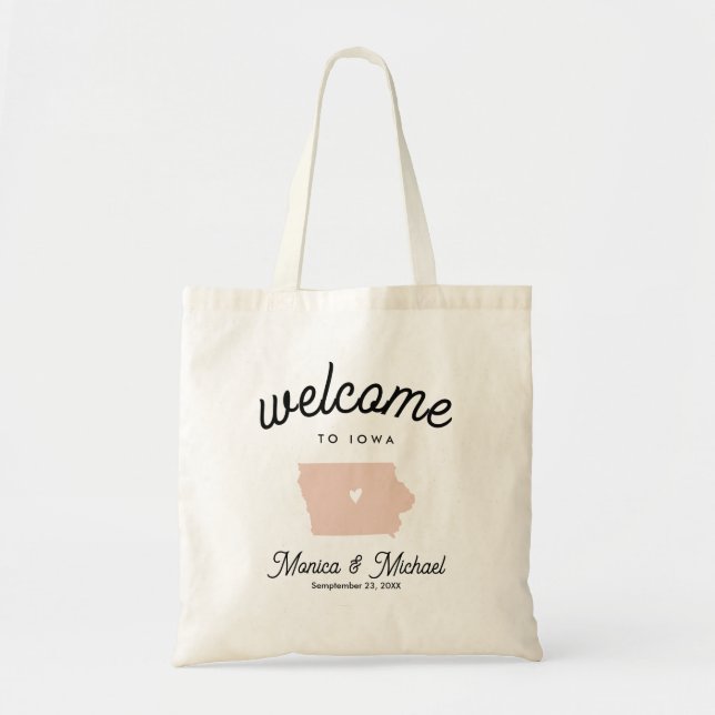 Tote Bag IOWA State Destination Mariage N'IMPORTE QUELLE CO (Devant)