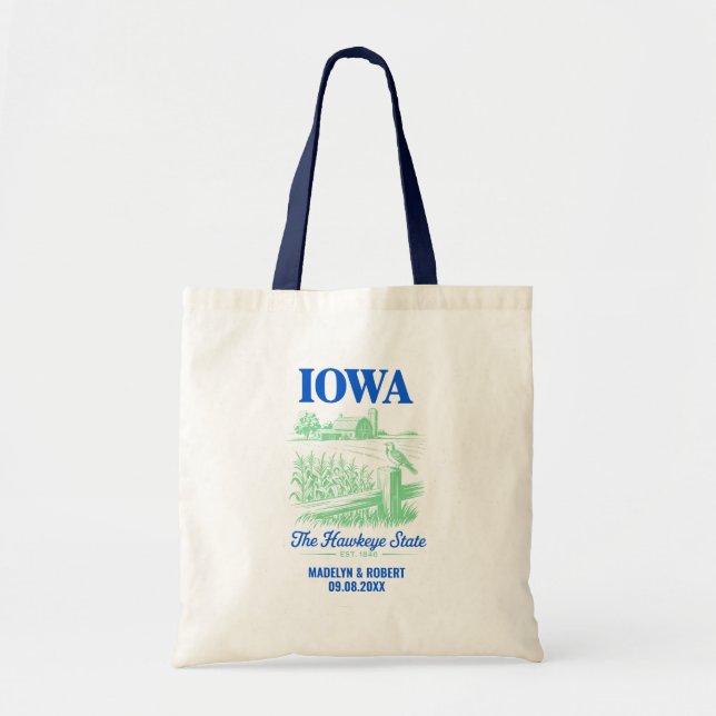 Tote Bag Iowa Wedding Welcome Bag, Destination Wedding (Devant)