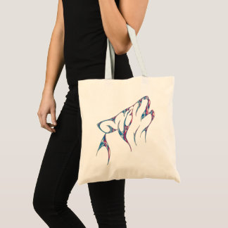 Tote Bag Iridescente Howling Wolf Spirit Animal