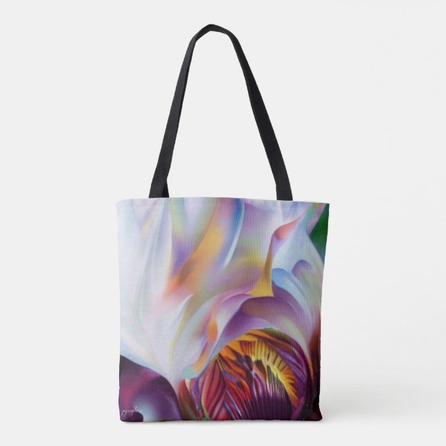 Tote Bag Iris (violet et blanc) Fourre-tout (Dos)