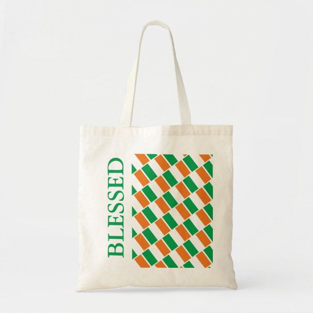Tote Bag IRLANDE DRAPEAU Irlande République d'Irlande Béni (Devant)
