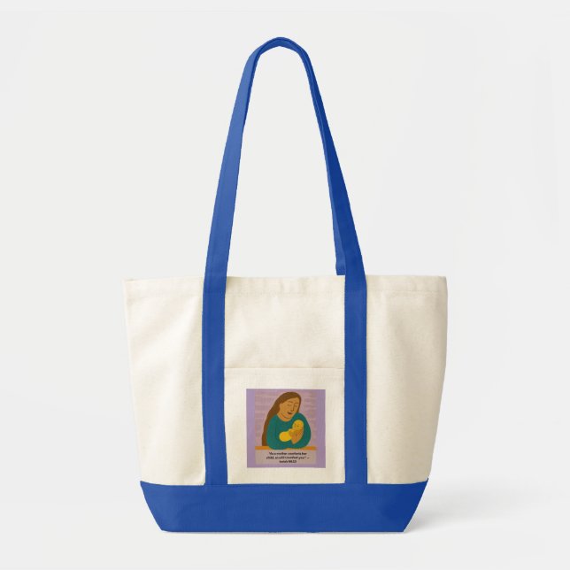 Tote Bag Isaiah 66:13 Comforting Mother and Baby Postcard (Devant)