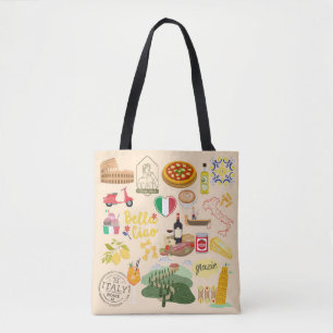Tote Bag Italie Symboles Amateurs de voyage