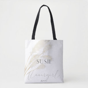 Tote Bag Ivory Pampas Flowgirl en herbe