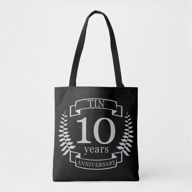 Tote Bag Ivory Traditionnel mariage anniversaire 10 ans (Devant)