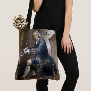 Tote Bag J.S. Bach à l'orgue à tuyaux - Livre de musique d'