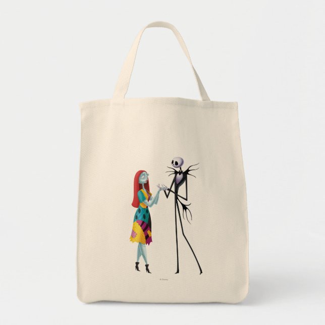Tote Bag Jack et Sally tenant les mains (Devant)