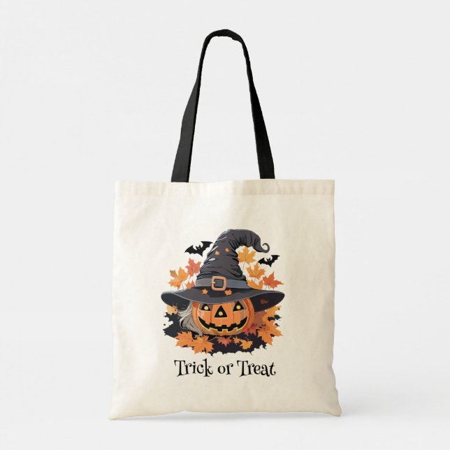 Tote Bag Jack-o-lanterne en sorcière Casquette Halloween (Dos)