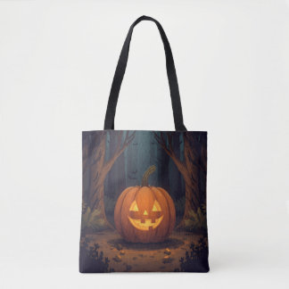 Tote Bag Jack O'Lanterne Jaillissant Dans La Forêt