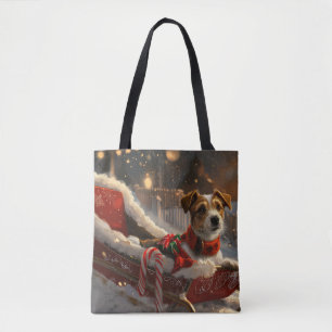 Tote Bag Jack Russell Chien Festive de Noël