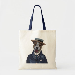 Tote Bag Jack Russell dans le chapeau en paille 2