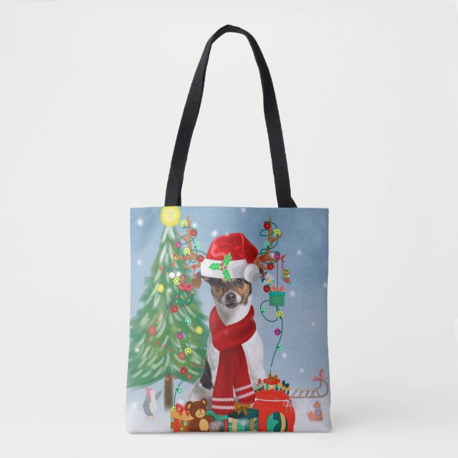 Tote Bag Jack Russell Terrier Chien dans neige Cadeaux de N (Devant)