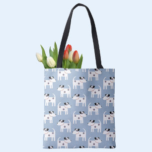 Tote Bag Jack Russell Terrier Chien Motif Bleu