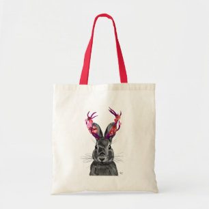 Tote Bag Jackalope avec les andouillers roses 2