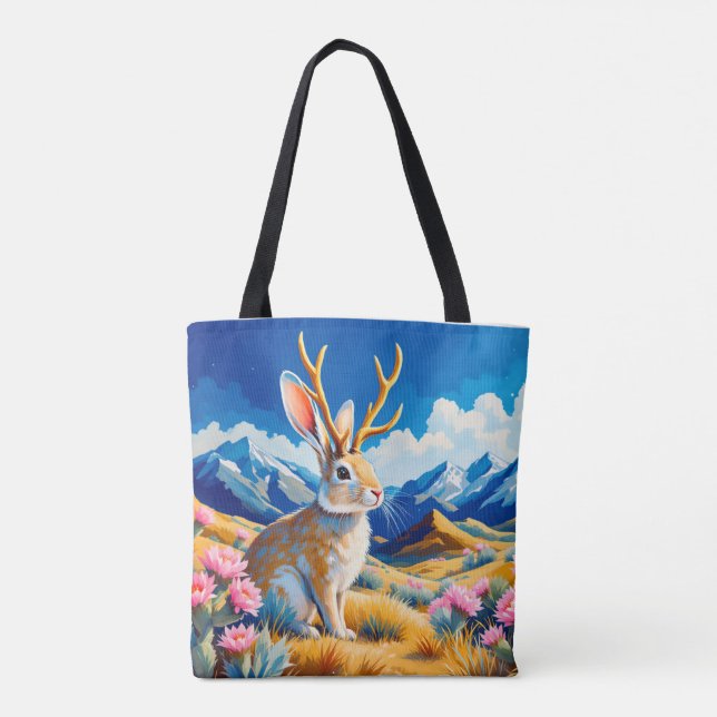 Tote Bag Jackalope Myth Legend Canvas Book (Dos)