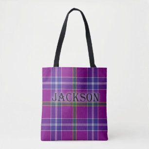 Tote Bag Jackson Tartan avec le nom de famille