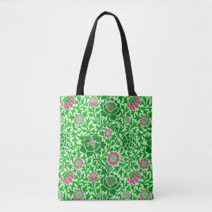 Tote Bag Jacobean Floral, Emerald et Lime Green