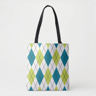 Tote Bag Jacquard bleu et vert
