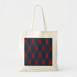 Tote Bag Jacquard Royal Bleu Motif de Noël