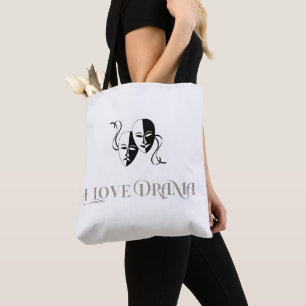 Tote Bag J'adore le Drame, Masques de Théâtre Arts du Spect