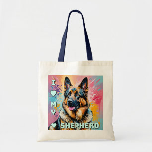 Tote Bag J'adore mon berger allemand