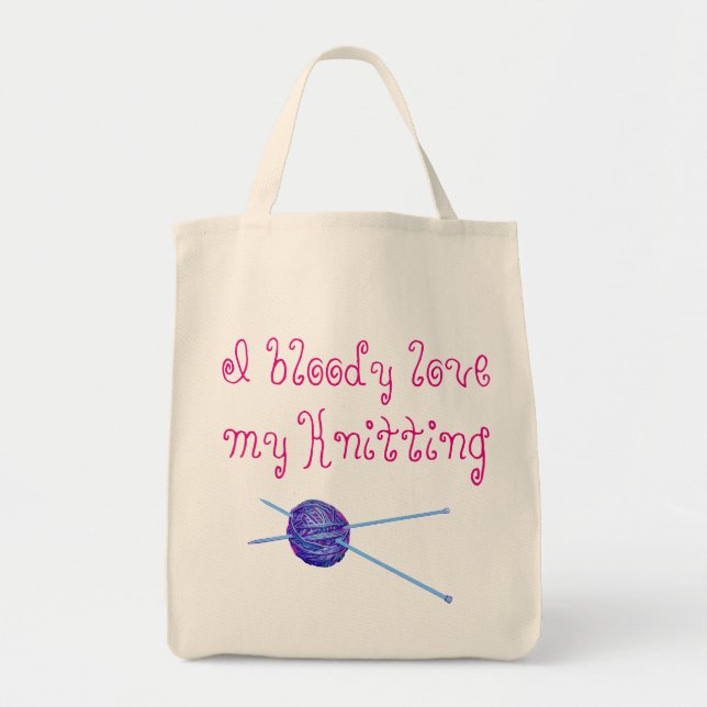 Tote Bag J'adore mon tricot (Devant)