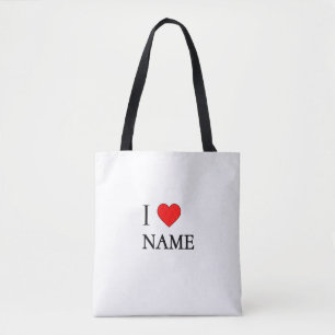 Tote Bag J'adore Nom (personnalisable)