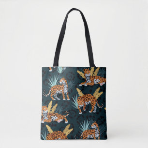Tote Bag Jaguar Palms sans couture Motif Vintage