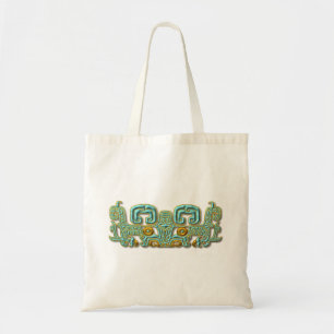 Tote Bag Jaguar-turquoise et or maya
