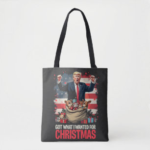 Tote Bag J'ai eu ce que je voulais pour Noël Trump Père Noë
