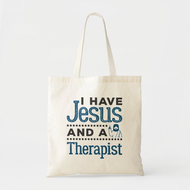Tote Bag J'ai Jésus et une foi chrétienne thérapeutique (Devant)